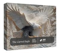 Puzzle de 1000 pièces avec Aigle sculpté, œuvre majestueuse d'aigle Royal pour Adultes, défi captivant de Puzzles d'animaux Sauvages, idée pour Les Amateurs d'aigles