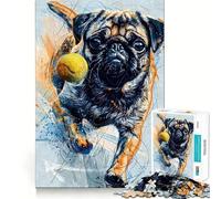 Puzzle de 1000 pièces avec Balle de Tennis et Carlin, idéal pour Les Adolescents Un Cadeau Artistique, ludique et Anti-Stress aux découpes nettes (38x26cm)