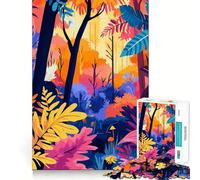 Puzzle de 1000 pièces avec beau motif forêt d'automne Art minimaliste favorise l'articulation Jeu de réflexion créatif Jeu confortable pour des heures agréables Cadeau d'art pour un anniversaire 38 x