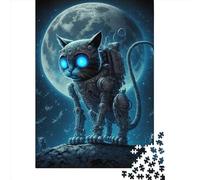 Puzzle de 1000 pièces avec chat mécanique spatial, puzzles rectangulaires en bois créatifs pour adultes, grand puzzle pour jeu éducatif familial (75 x 50 cm)