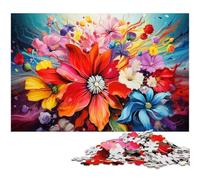 Puzzle de 1000 pièces avec de Belles Fleurs colorées pour Adultes Jeu éducatif défi Cadeau du Père Noël Secret 1000 pièces (75 x 50 cm)