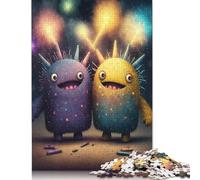 Puzzle de 1000 pièces avec de jolis monstres pour adultes, cadeau d'Halloween, puzzles pour adultes, décorations et cadeaux uniques pour la maison, 1000 pièces (75 x 50 cm)