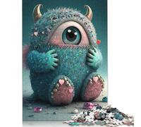 Puzzle de 1000 pièces avec de jolis monstres pour adultes, puzzle en papier cadeau Halloween pour adultes et adolescents, puzzle éducatif de 1000 pièces (38 x 26 cm)