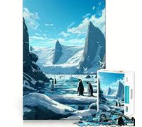 Puzzle de 1000 pièces avec de magnifiques pingouins, connexions souples, jeu de réflexion logique, jeu de loisirs, idée cadeau pour Noël (50 x 75 cm)