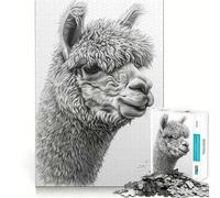 Puzzle de 1000 pièces avec Dessin d'alpaga pour Adultes Un Cadeau Unique pour se détendre,s'entraîner et se divertir Emboîtement Parfait,Aucune pièce ne se détache (38x52cm)