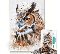 Puzzle de 1000 pièces avec hibou animaux mignons et amusants idéal pour les adolescents Renforce la mémoire favorise les moments de détente et de sérénité Qualité supérieure cadeau classique (50x75cm)