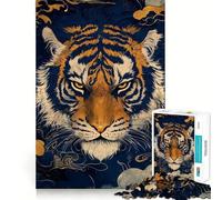 Puzzle de 1000 pièces avec Illustration de Tigre pour Adolescents, Jeu de réflexion, Design Simple et Amusant, Cadeau mémorable 38x52cm