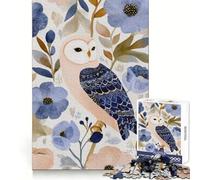 Puzzle de 1000 pièces avec Illustration Florale à l'aquarelle représentant Un Hibou, idéal pour Les Adolescents Jeu de logique Stimulant la Tension, Bords de qualité, Cadeau de Noël (38x52cm)