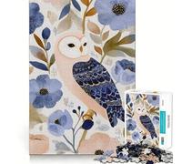 Puzzle de 1000 pièces avec Illustration Florale à l'aquarelle représentant Un Hibou idéal pour Les Adolescents Jeu de logique Stimulant et Anti-Stress Bords de qualité supérieure Cadeau de Noël idéal