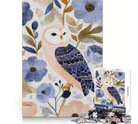 Puzzle de 1000 pièces avec Illustration Florale à l'aquarelle représentant Un Hibou idéal pour Les Adolescents Jeu de logique Stimulant et Anti-Stress Bords de qualité supérieure Cadeau de Noël idéal