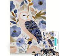 Puzzle de 1000 pièces avec Illustration Florale à l'aquarelle représentant Un Hibou, idéal pour Les Adolescents Jeu de logique Stimulant la Tension, Bords de qualité, Cadeau de Noël (38x52cm)