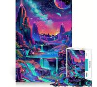 Puzzle de 1000 pièces avec imprimé Artistique Cosmique néon psychédélique pour Adolescents, Jouet d'entraînement cérébral, Image relaxante à Assembler, Surprise chaleureuse (38x26cm)
