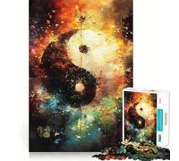Puzzle de 1000 pièces avec Le Symbole Yin Yang,Jeu de réflexion Amusant,pièces précises et sans Couture,activité relaxante à Faire en Groupe à l'intérieur (38x52cm)