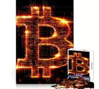 Puzzle de 1000 pièces avec Logo Bitcoin Orange Fluo pour Adolescents, renforce la mémoire, soulage la Tension, Bords de qualité, Cadeau de Noël (38x52cm)