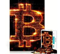 Puzzle de 1000 pièces avec Logo Bitcoin Orange Fluo pour Adultes et Adolescents Un Jeu de réflexion Amusant et Original (38x26cm)