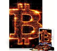 Puzzle de 1000 pièces avec Logo Bitcoin Orange Fluo pour Adultes et Adolescents Un Jeu de réflexion Amusant et Original (38x26cm)