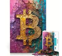 Puzzle de 1000 pièces avec Logo Bitcoin Pastel pour Adultes, idéal pour se détendre et se divertir, Bords Nets, Cadeau raffiné (38x26cm)