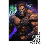 Puzzle de 1000 pièces avec loup-garou et guerrier pour adultes et adolescents, puzzle pour plaisir en famille et soirée de jeux, 1000 pièces (75x50 cm)
