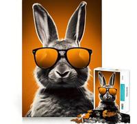 Puzzle de 1000 pièces avec Lunettes de Soleil Lapin pour Adolescents, Jeu de logique et de développement du Sens de l'équilibre, découpe précise, (38x26cm)