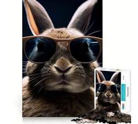 Puzzle de 1000 pièces avec Lunettes de Soleil Lapin pour Adultes, idéal pour stimuler la mémoire, Jouer en Groupe et Assembler Le Motif Surprise de Noël (50x75cm)