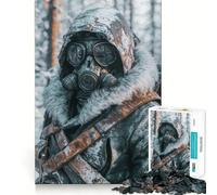 Puzzle de 1000 pièces avec Masque à gaz Post-apocalyptique pour Adolescents stimule la mémoire, Loisirs à la Maison, Image à Assembler, Joli Cadeau (50x75cm)
