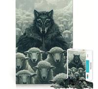 Puzzle de 1000 pièces avec Masque de Loup et Mouton,idéal pour Les Adolescents Jeu de mémoire Amusant et Facile à Transporter (50x75cm) Composants Robustes et découpés avec précision