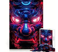 Puzzle de 1000 pièces avec Masque de samouraï Lumineux néon pour Adultes, Jeu de logique et de résolution d'énigmes, Anti-Stress, découpe précise, Cadeau précieux (50x75cm)