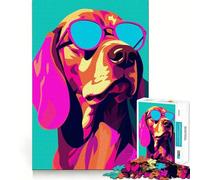 Puzzle de 1000 pièces avec motif beagle, coloré, lisse, logique, pensée entre les deux, comme idée cadeau de Noël (38 x 26 cm)
