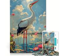 Puzzle de 1000 pièces avec Motif Cigogne, idéal pour Les Adolescents Exercice Mental, détente et création d'une liste de souhaits pour Le Père Noël 50x75cm