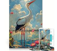 Puzzle de 1000 pièces avec Motif de Cigogne pour Adolescents, Un Casse-tête apaisant et Amusant à Assembler, Un Joli Cadeau 38x26cm