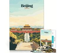 Puzzle de 1000 pièces avec motif de voyage en Chine de Pékin, pièces ajustées, jeu cognitif, cadeau pour un divertissement confortable, motif de Noël (38 x 26 cm)
