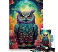 Puzzle de 1000 pièces avec motif d'oiseaux et de chouettes, coloré, lisse, logiquement exigeant, pour un jeu détendu, 38 x 26 cm