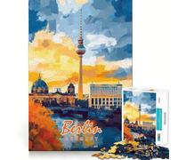 Puzzle de 1000 pièces avec motif horizon de Berlin, pièces délicates, jeu cognitif, cadeau pour des heures confortables, motif de Noël (50 x 75 cm)