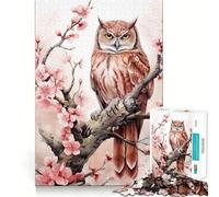 Puzzle de 1000 pièces avec motif oiseaux et chouettes, aquarelle, articulations pointues, jeu créatif, jeu confortable, cadeau d'anniversaire (38 x 26 cm)