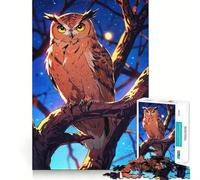 Puzzle de 1000 pièces avec motif oiseaux et chouettes, articulations vives, jeu de réflexion créatif, jeu confortable, cadeau d'anniversaire (38 x 26 cm)