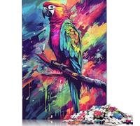 Puzzle de 1000 pièces avec motif perroquet coloré pour adultes et adolescents, jouets éducatifs d'apprentissage, 38 x 26 cm (1000 pièces)
