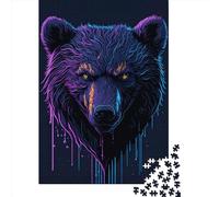 Puzzle de 1000 pièces avec ours dégoulinants et croquis pour adultes et adolescents, puzzle en papier pour le plaisir en famille et les soirées de jeu, 1000 pièces (38 x 26 cm)