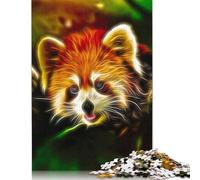 Puzzle de 1000 pièces avec panda rouge, puzzle carré fractal pour adultes et puzzle en bois, décoration de la maison, puzzle 1000 pièces (75 x 50 cm)