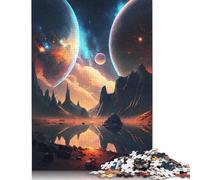 Puzzle de 1000 pièces avec planètes jumelles et paysage spatial, puzzle carré pour adultes et puzzles en bois, jeu éducatif, jouet de défi, 1000 pièces (75 x 50 cm)