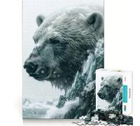 Puzzle de 1000 pièces avec portrait d'ours - Jeu d'articulations pointu - Jeu de réflexion créatif - Jeu confortable pour des heures agréables - Cadeau d'anniversaire (38 x 52 cm)