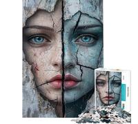 Puzzle de 1000 pièces avec Portraits de Visages craquelés idéal pour Les Adolescents pour des Moments de Partage en Famille Un Cadeau Unique pour Un Anniversaire ou Noël (38x26cm)