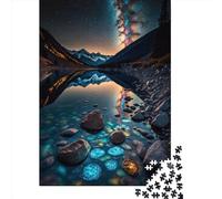 Puzzle de 1000 Pièces avec Reflets de Pierres Précieuses et Cosmos pour Adultes, Puzzle en Bois pour Adolescents, Décoration Unique pour La Maison et Cadeaux, 1000 Pièces (38x26cm)