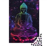 Puzzle de 1000 pièces avec statues artistiques de Bouddha, idéal pour Noël, en bois, pour adolescents, 1000 pièces (38 x 26 cm)