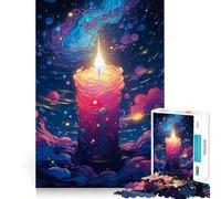Puzzle de 1000 pièces avec une belle bougie allumée, des articulations acérées, jeu de réflexion créatif, jeu confortable pour des heures confortables, cadeau d'anniversaire (50 x 75 cm)
