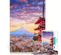 Puzzle de 1000 pièces avec une belle vue sur la montagne Fuji, connexions souples, jeu de réflexion logique, jeu de loisirs, idée cadeau pour Noël (50 x 75 cm)