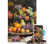 Puzzle de 1000 pièces avec Vase et Fruits pour Adultes,Jeu de mémoire,Assemblage précis sans espaces,activité apaisante pour Une Pause mentale (38x26cm)