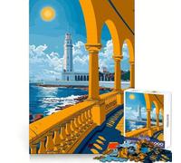 Puzzle de 1000 pièces avec Vue sur Le Phare d'Alexandrie pour Adolescents, Stimulation cérébrale, détente et Cadeau de qualité supérieure (38x26cm)