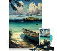 Puzzle de 1000 pièces Aventure en canoë Ajustement Parfait Art Stimulant cérébral Jeu de détente Décoration Murale de Noël (38x52cm)