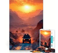 Puzzle de 1000 pièces Aventure Hors Route au Coucher du Soleil pour Adultes, Puzzle de mémoire à Monter Lentement, Plaisir d'assemblage, Cadeau créatif 38x52cm