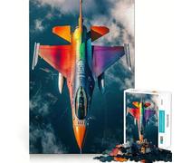 Puzzle de 1000 pièces Avion de Chasse Arc-en-Ciel pour Adolescents stimule la mémoire, Relaxant et de qualité supérieure (38x52cm)